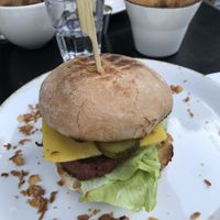 Beyond meat burger at Ellis Gourmet Burger in Bruges