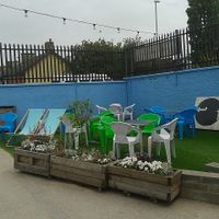 Outside seating at Thought Foundation in Birtley