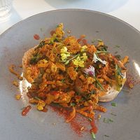 Crumpets with scrambled tofu at Hive Coffee Company in Jarrow