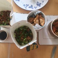 Veg dumplings, fried rice, chow menu, Kung fu tofu and veg at Chao Chao in Nottingham