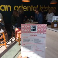 Vegan menu  at Chao Chao in Nottingham