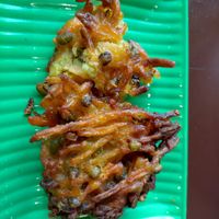 Corn fritters (half eaten) at Hanh Phuc - Vegetarian Restaurant in Surry Hills