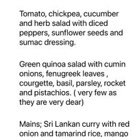 Menu- changes weekly  at Leafy Greens & Co in Warrenpoint