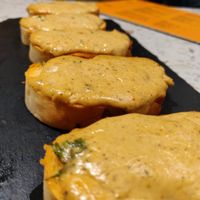 Vegan garlic cheese at Imagine Cafe in Mumbai