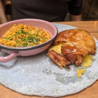 Breakfast croissant with tofu at KAIME in Medellin