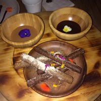 Churros with chocolate and caramel dip at KAIME in Medellin