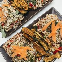 Open sandwishes with lots of organic sprouts! So so delicious with the sprouts!  at NektaR in Crete