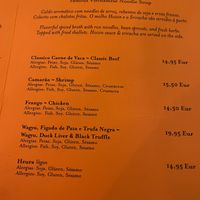 Menu   at Boa-Bao in Lisbon