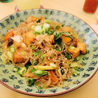 Vegan japchae (tofu) at Boa-Bao in Lisbon