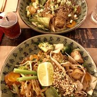 Vegan Pad thai & Japchae noodles.  at Boa-Bao in Lisbon