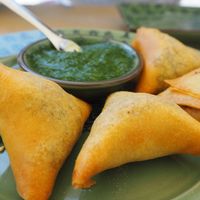 Vegan samosas  at Boa-Bao in Lisbon