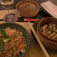 Tofu Pad Thai and Eggplant side dish at Boa-Bao in Lisbon