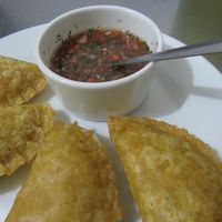 Empanadas at El Manaba Vegano in Quito