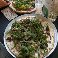Fully vegan Pizzas, with vegan cream cheese and vegan mozzarella   at Stripped Pizza - Claraplatz in Basel