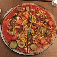Veganzza with Cashew Cheeze at Stripped Pizza - Claraplatz in Basel