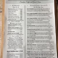 Menu at Tom Foolery Coffee Company in Shoreham-by-sea