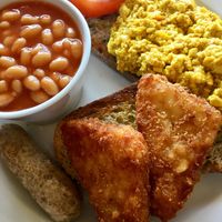Vegan breakfast at Tom Foolery Coffee Company in Shoreham-by-sea