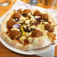 Mexican pizza...Not sure what those meatball type lumps were at DACO in Kaohsiung