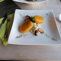 Kartoffel-Schlutzkrapfen at  Bödele Alpenhotel in Schwarzenberg