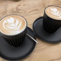 Cafés con leche de soja  at Religion Coffee in Madrid