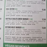 Vegetarian/ vegan options on menu at BrewDog in Brussels