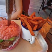 Seitan burger at BrewDog in Brussels