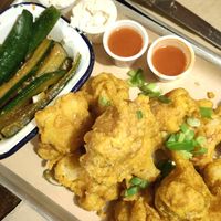 Buffalo Cauliflower and smashed spicy cucumbers at BrewDog in Brussels