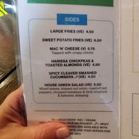 Sides. (ve) means vegan :) at BrewDog in Brussels