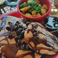 Chocolate chip pancakes  at The Secret Spot in Huntington Beach