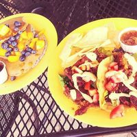 Pancakes and vegan tacos 🤗 at The Secret Spot in Huntington Beach