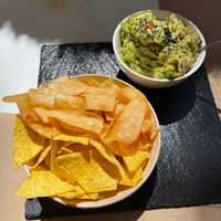 Fresh and tasty homemade chips guacamole  at Sabores de Sandra in Mallorca