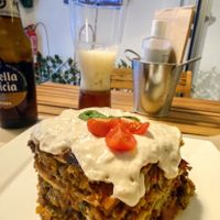 The legendary lasagna  at Sabores de Sandra in Mallorca