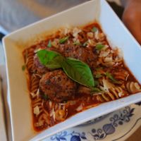 Homemade pasta w meatballs   at Sabores de Sandra in Mallorca