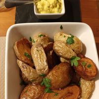 Starter- Canarian style potatoes. ( Please excuse me if the spelling is wrong) at Sabores de Sandra in Mallorca