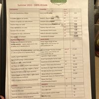 Menu summer 2022  at Sabores de Sandra in Mallorca