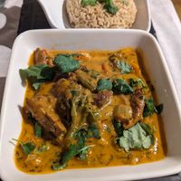 Thai red curry no-chicken at Sabores de Sandra in Mallorca
