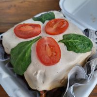 Famous vegetable lasagna at Sabores de Sandra in Mallorca