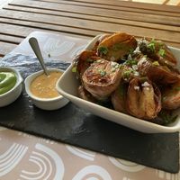 Canarian potatoes with homemade sauce   at Sabores de Sandra in Mallorca