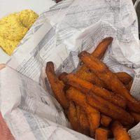 Sweet potato fries with homemade aioli  at Sabores de Sandra in Mallorca