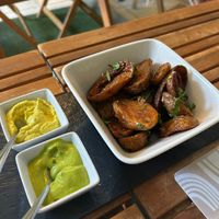 Papas with salsas at Sabores de Sandra in Mallorca