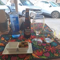 Drinks and olives at Sabores de Sandra in Mallorca