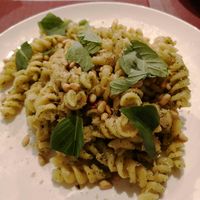 pesto pasta at Sabores de Sandra in Mallorca