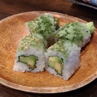 Green tea sushi. at Sushi Roll Double Quotation IKI in Osaka