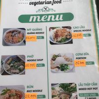 Only Vegetarian/vegan dishes to choose from. They are yummy😝 at Tam Thanh Sang in Hoi An