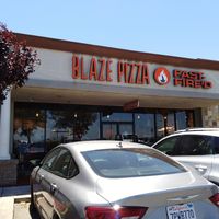 The front. It's located in a shopping center. at Blaze Pizza in Tracy