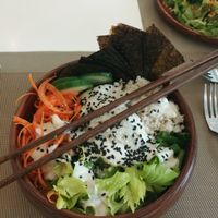 Raw sushi bowl, really just a nice salad.  at Rawlicious in Macau