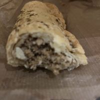 empanada de hojaldre y butifarra- brutal!  at Hanai Vegana in Barcelona