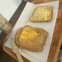 jamón y queso and empanada   at Hanai Vegana in Barcelona