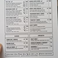 Menu at Gorilla in Lagos
