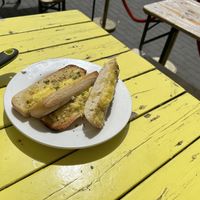 Vegan garlic ciabatta  at Peepo Pizza in Bridgnorth